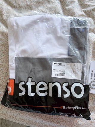 Mono de trabajo Stenso blanco y gris