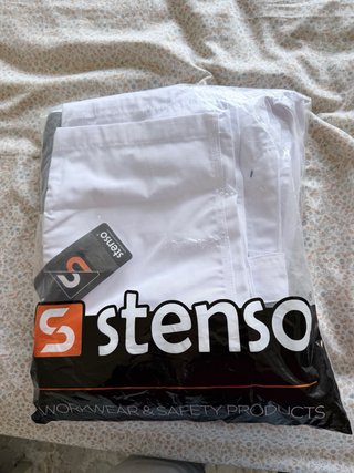 Mono de trabajo Stenso blanco y gris