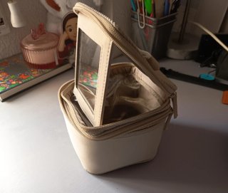 Neceser Beige con Espejo