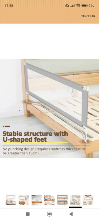 UNA Barrera de seguridad para cama 150cm