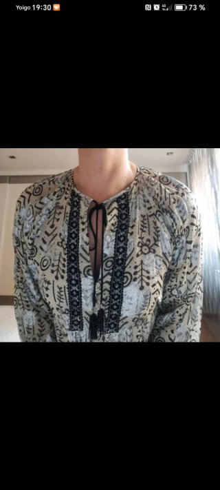 Vestido estampado beige y plateado talla única