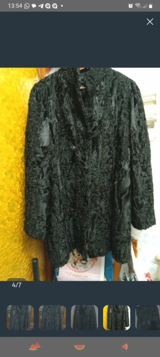 Elegante chaquetón de astracán negro Talla M