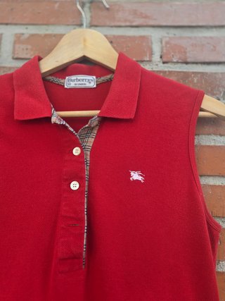 Vestido Polo Burberry Rojo Vintage