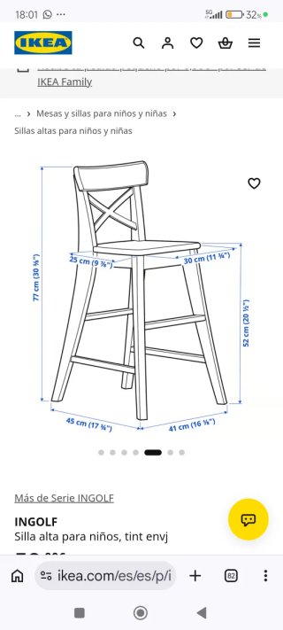 Sillas de madera infantiles Ikea (2 unidades)