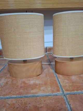Cabecero y Lámparas Ratán/Madera