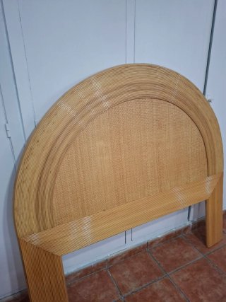 Cabecero y Lámparas Ratán/Madera
