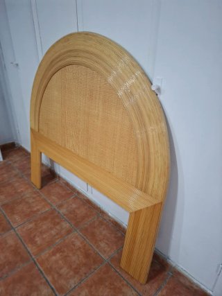Cabecero y Lámparas Ratán/Madera