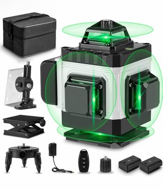 Nivel láser verde con pantalla 4D de 16 líneas