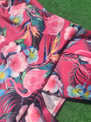 Bañador estampado flamenco y flores