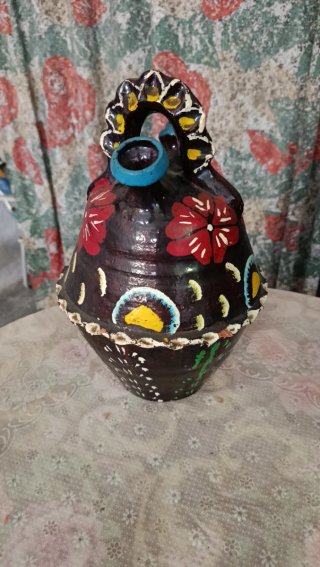 Botijo antiguo cerámica pintado a mano