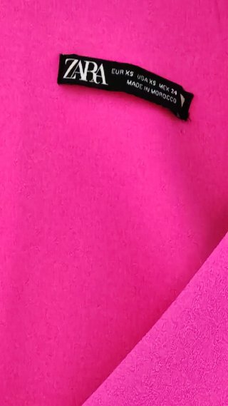 Top Zara fucsia scollo V maniche lunghe