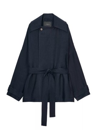 Trench corto azul marino Zara