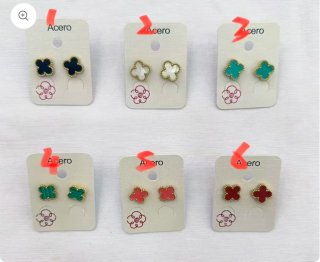 Pendientes Trébol Acero Varios Colores