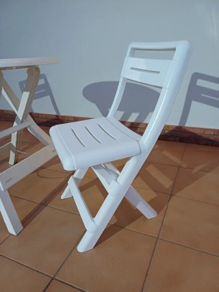 Juego de mesa y sillas plegables exterior plástico