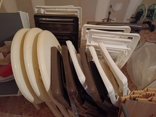 Juego de mesa y sillas plegables exterior plástico