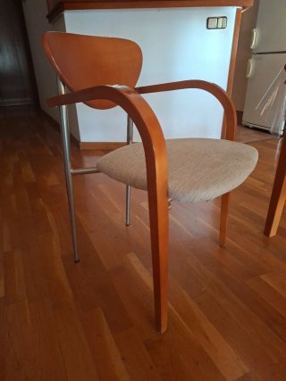 4 Sillas Comedor Madera y Metal