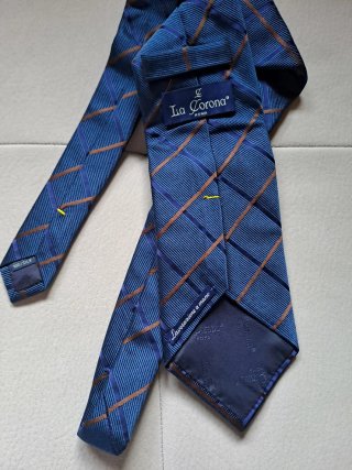 Cravatta blu 100% seta La Corona Made in Italy