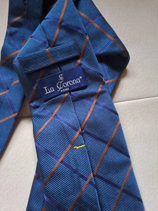 Cravatta blu 100% seta La Corona Made in Italy