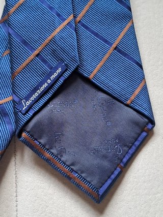 Cravatta blu 100% seta La Corona Made in Italy