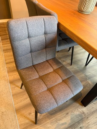 6 sillas de comedor tapizada gris