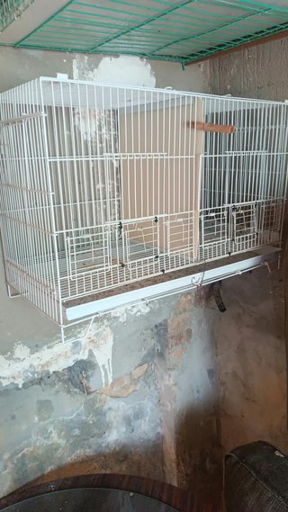 X2 Jaula doble para pájaros blanca