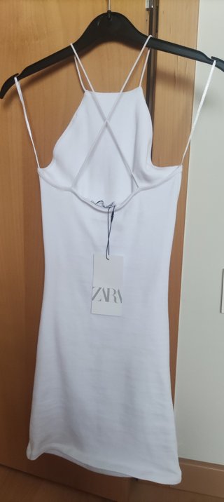 Vestido Zara Blanco Cut-out Talla S