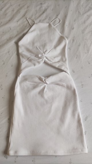 Vestido Zara Blanco Cut-out Talla S