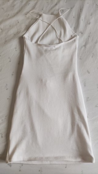 Vestido Zara Blanco Cut-out Talla S