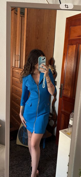Vestido azul Carher talla XS, nuevo con etiqueta