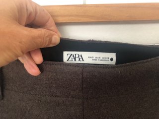Falda Midi Zara Verde Talla S