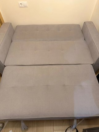 2 Sofás de tela beige y gris