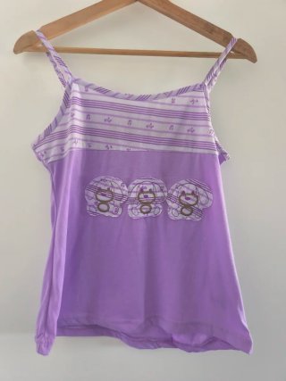 Pijama corto morado y blanco Talla S