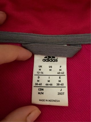 Sudadera Adidas rosa con cremallera