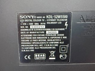 Televisor Sony Bravia 52 Negro
