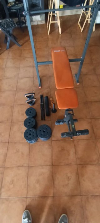 Banco de pesas Sport Life + 30 mancuernas kg