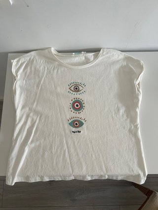 Camiseta HUG & CLAU blanca ojos