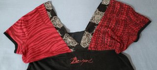 Vestido Desigual Negro y Rojo