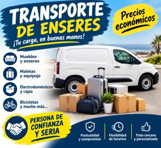 Transporte de enseres, maletas, etc