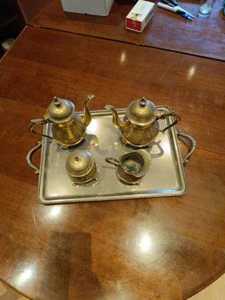 Juego de té vintage alpaca
