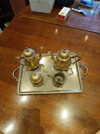 Juego de té vintage alpaca