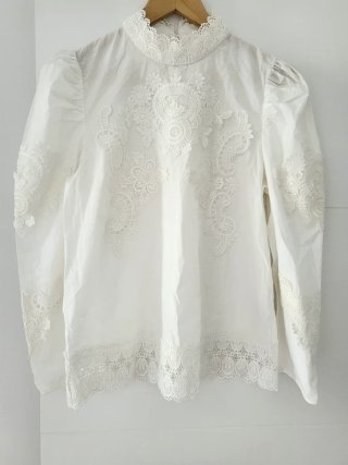 Blusa Vintage Encaje Blanco