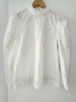 Blusa Vintage Encaje Blanco