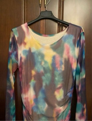 Vestido tul estampado multicolor