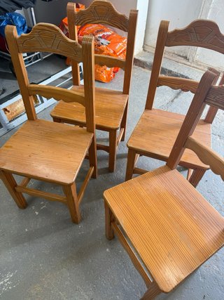 Sillas de madera rústicas (4 unidades)