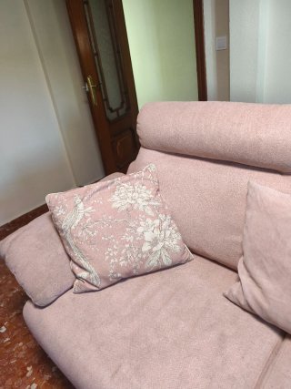 Sofá italiano rosa de tela