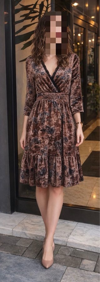 Vestido corto terciopelo para eventos de flores