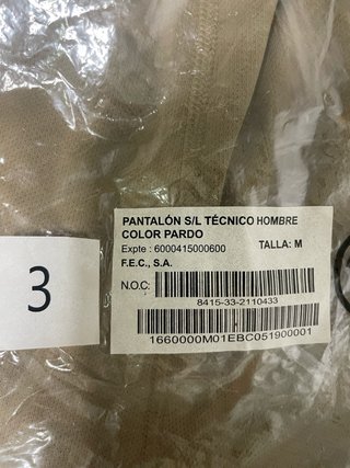 Pantalón Técnico Militar Talla M Color Pardo