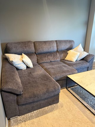 Sofá modular gris tela