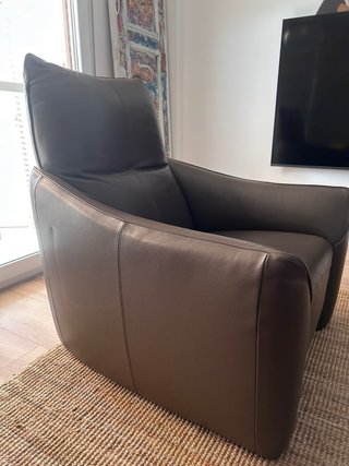 Sillón Individual de Piel Marrón