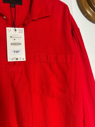 Camisa ZARA Algodón Roja Talla M